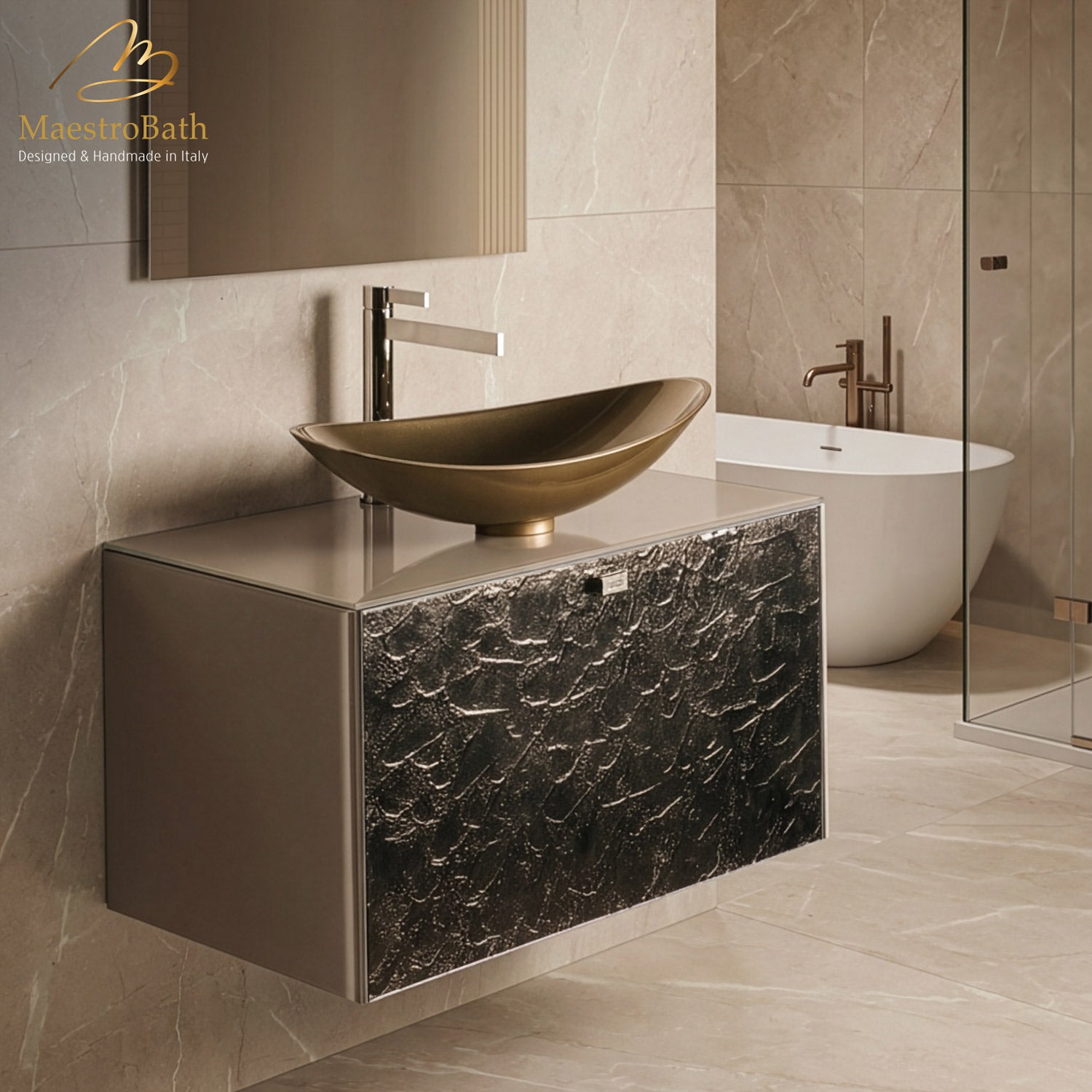 Luxury Murano Crystal Wallmount Bathroom Vanity #Size_32"