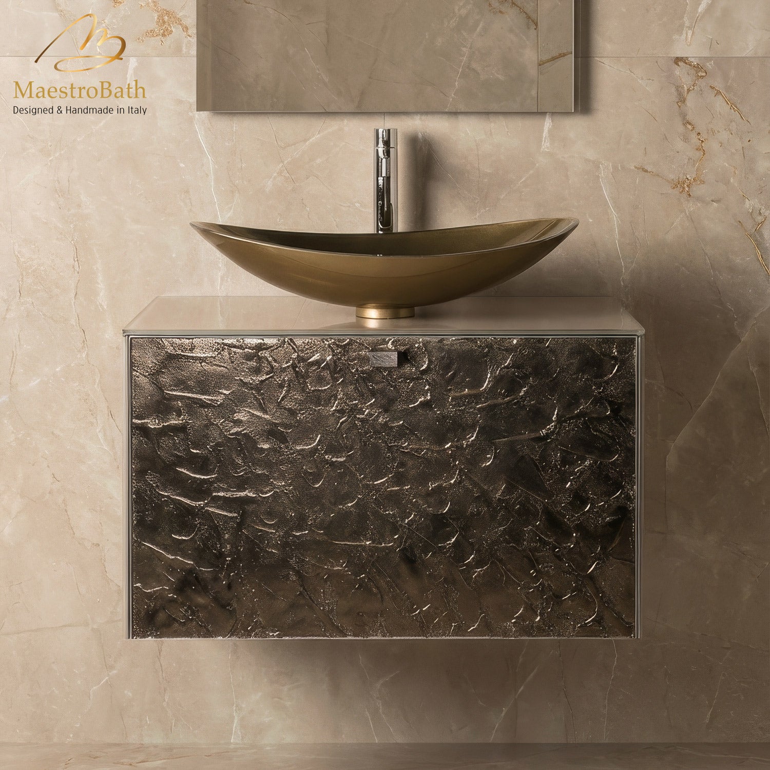 Luxury Murano Crystal Wallmount Bathroom Vanity #Size_32"