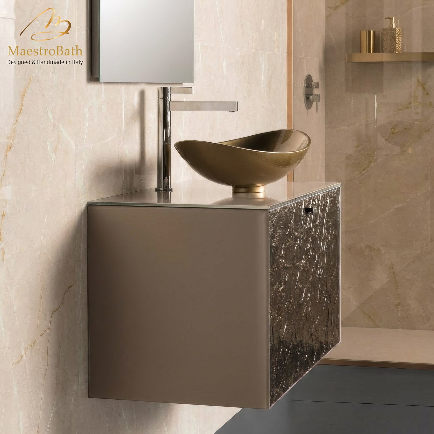 Luxury Murano Crystal Wallmount Bathroom Vanity #Size_32"