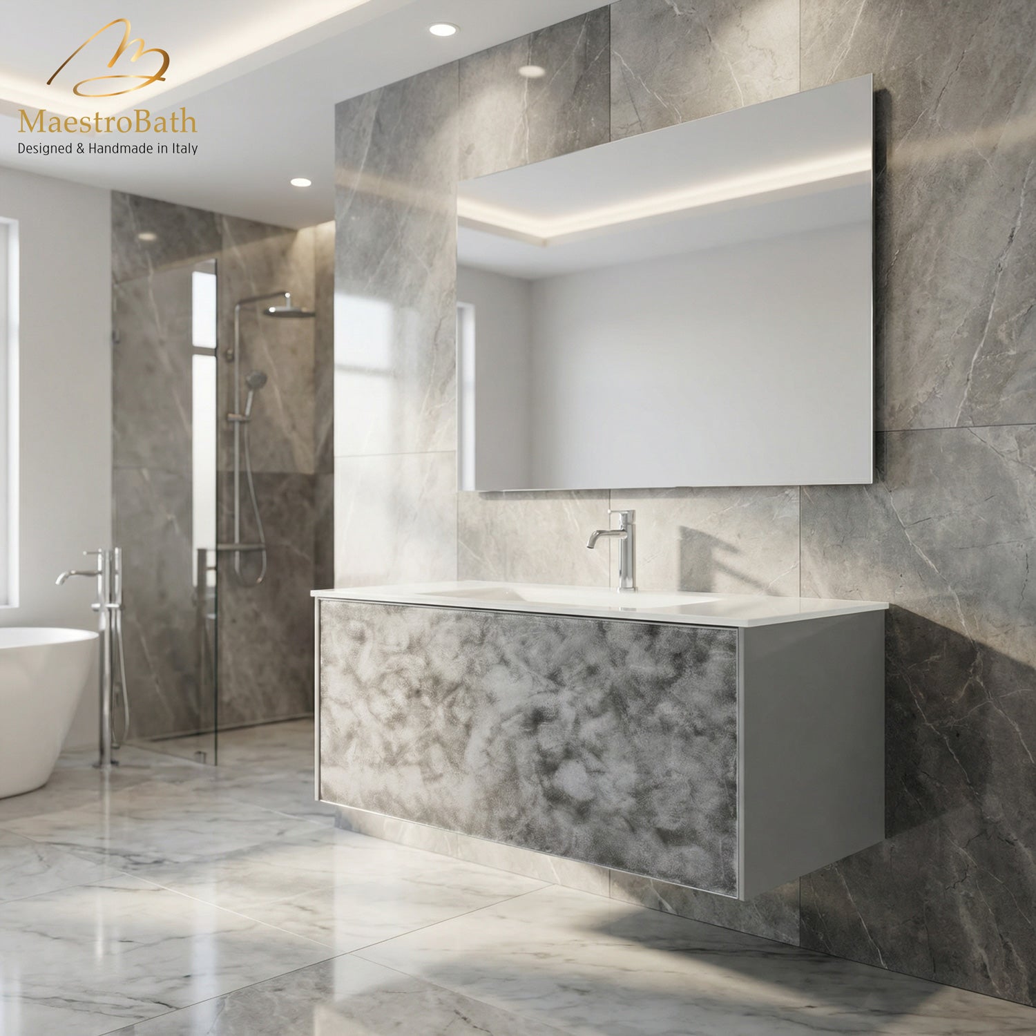 Luxury Murano Crystal Wallmount Bathroom Vanity #Size_36"