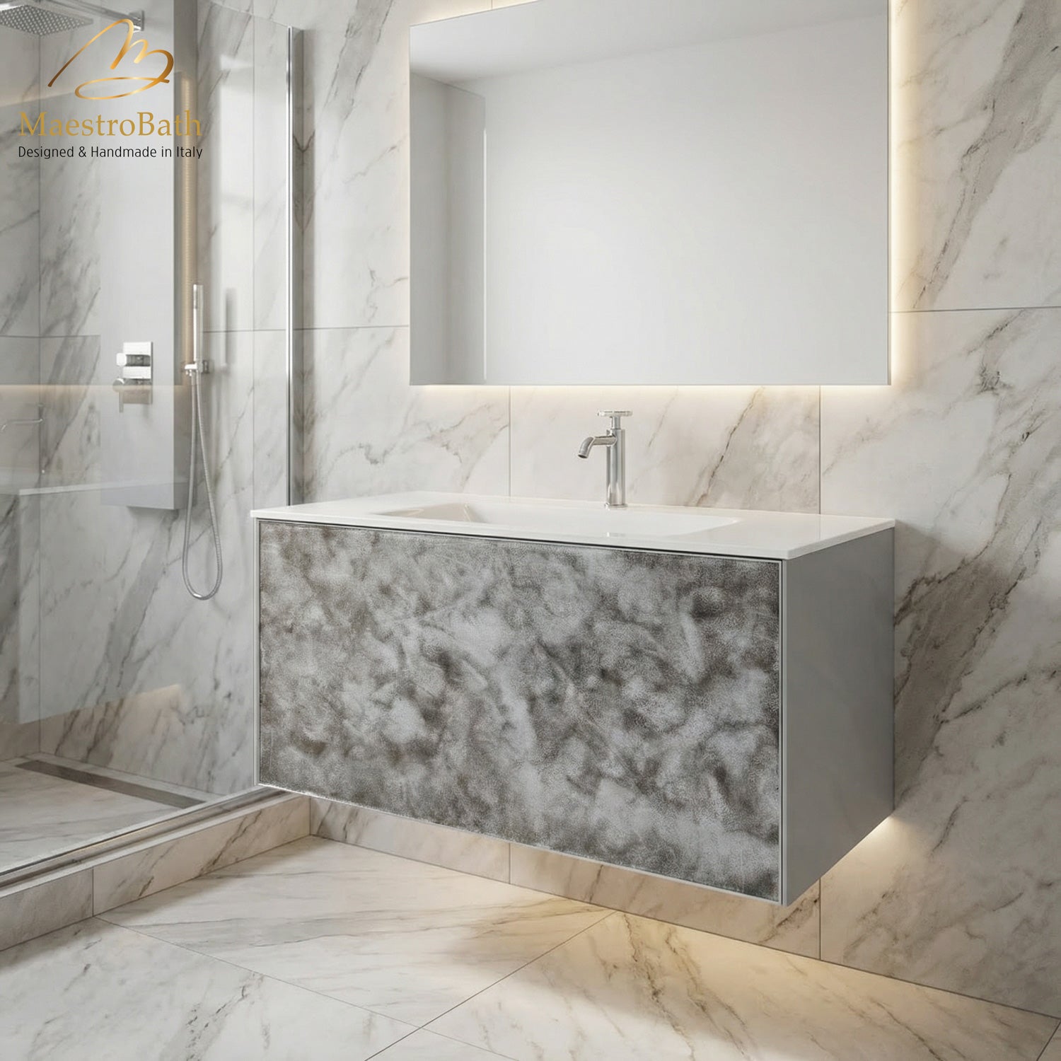 Luxury Murano Crystal Wallmount Bathroom Vanity #Size_36"