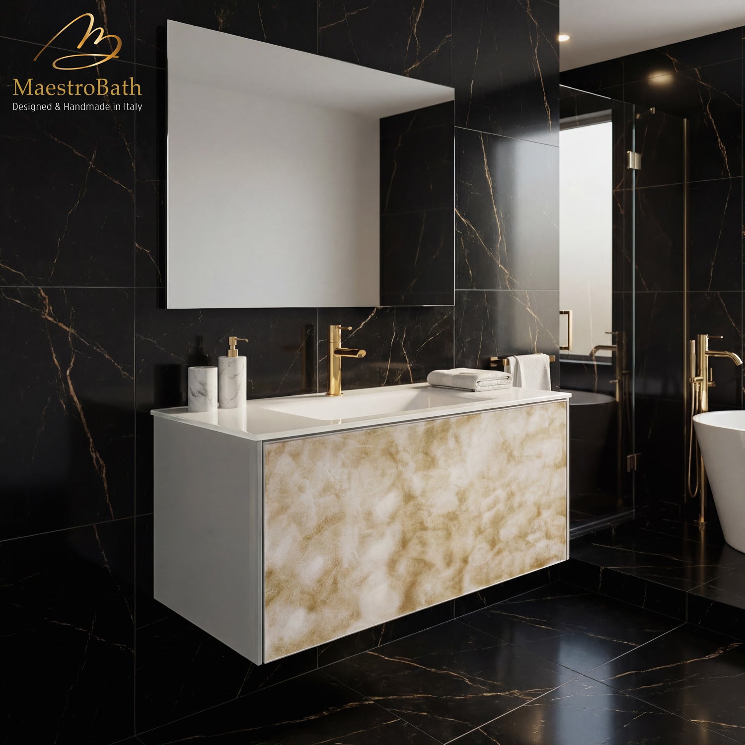 Luxury Murano Crystal Wallmount Bathroom Vanity #Size_36"