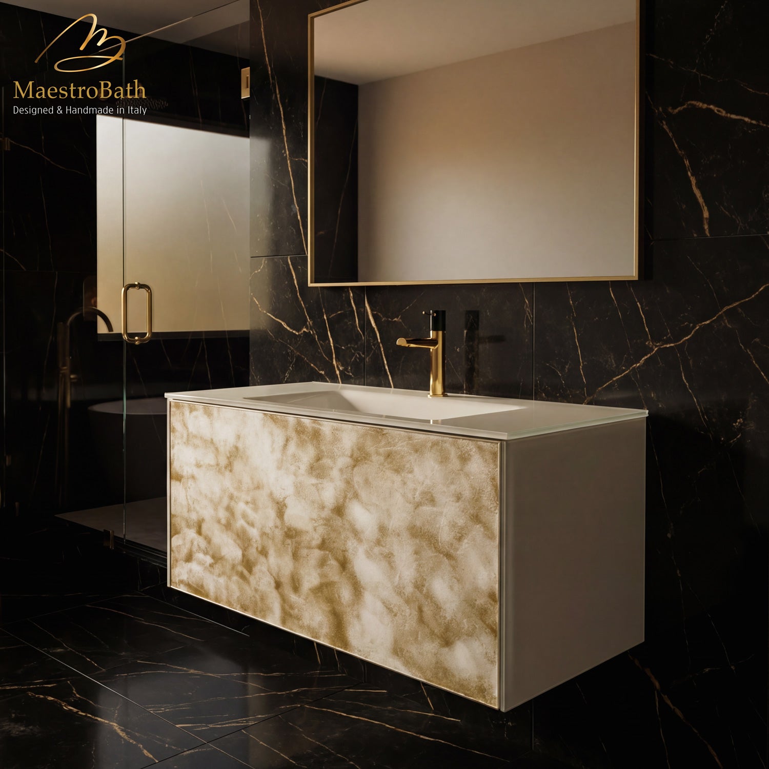 Luxury Murano Crystal Wallmount Bathroom Vanity #Size_36"