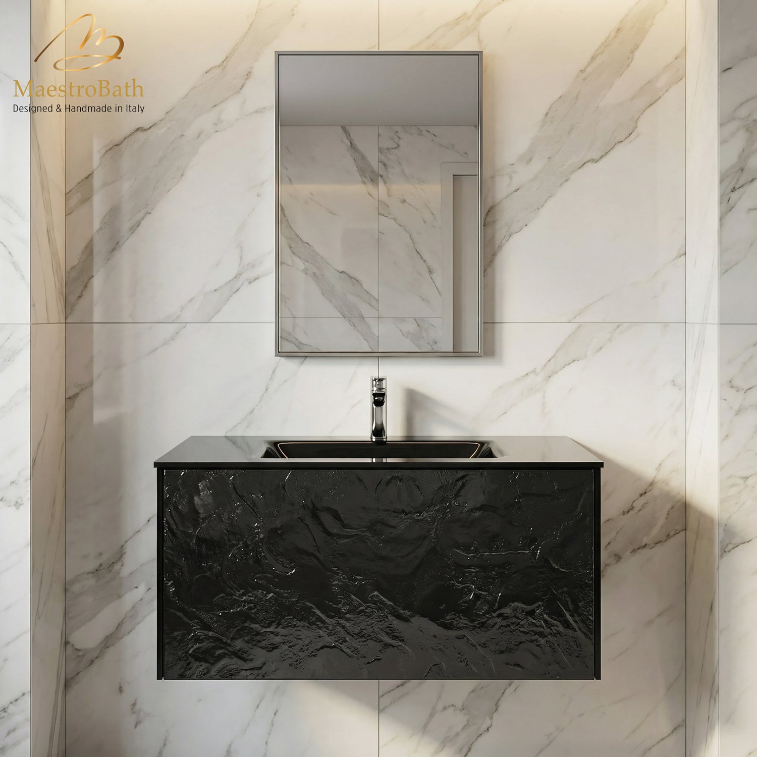 Luxury Murano Crystal Wallmount Bathroom Vanity #Size_36"