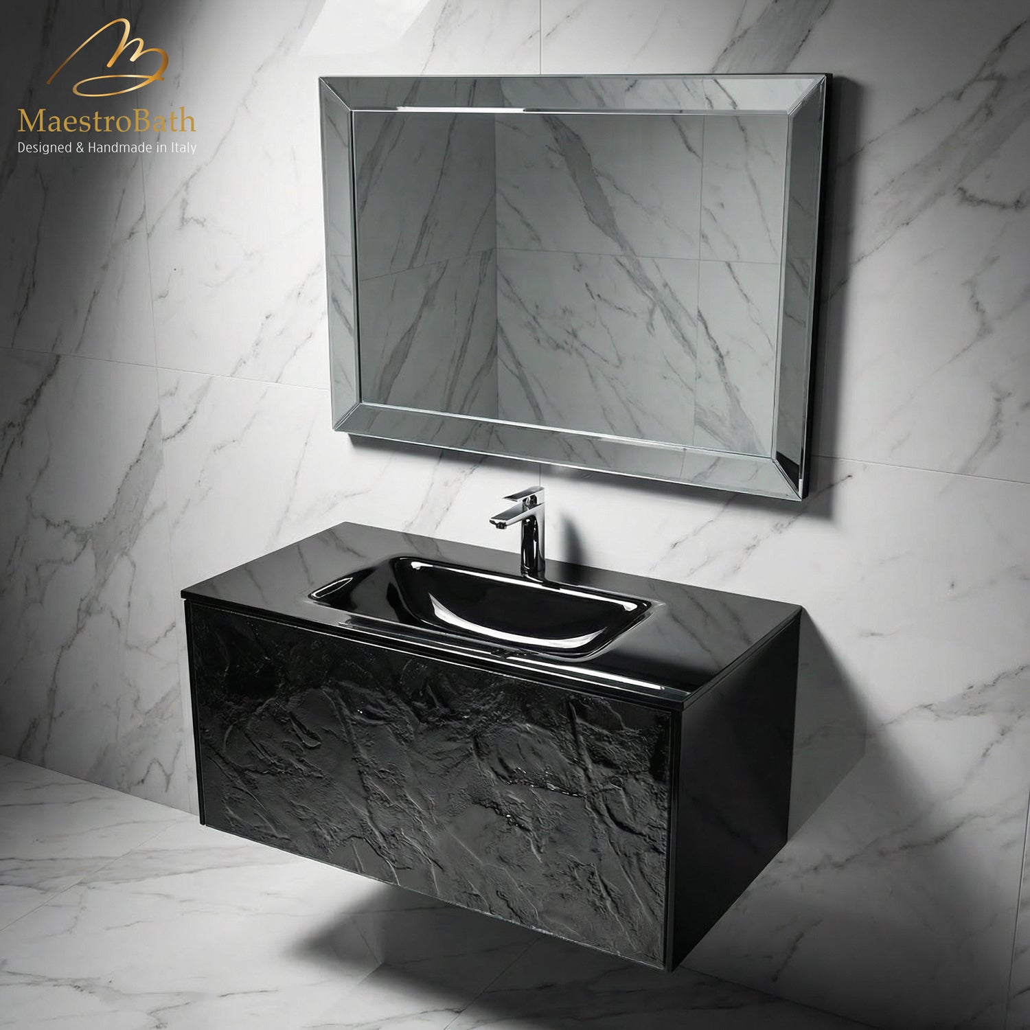 Luxury Murano Crystal Wallmount Bathroom Vanity #Size_36"