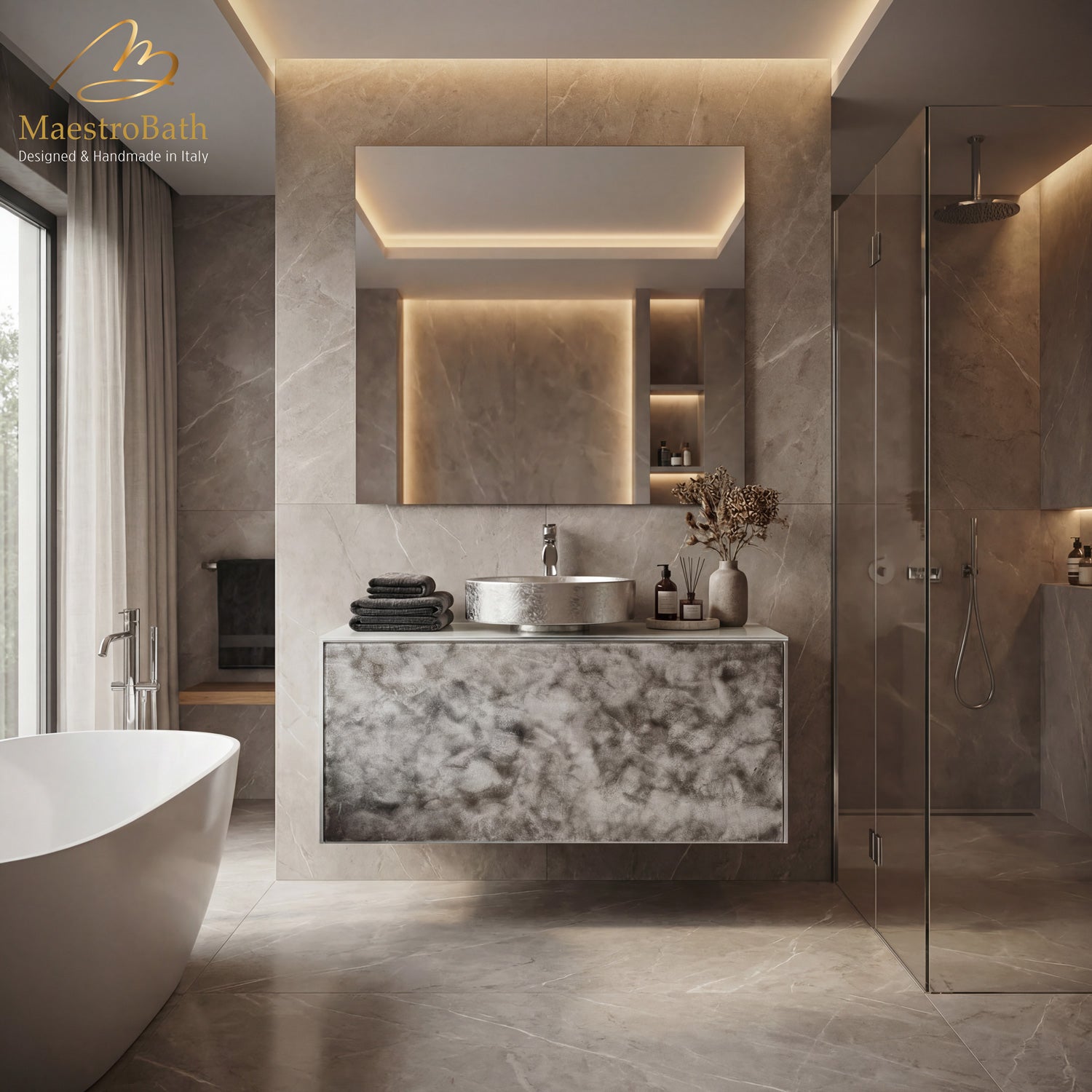 Luxury Murano Crystal Wallmount Bathroom Vanity #Size_36"