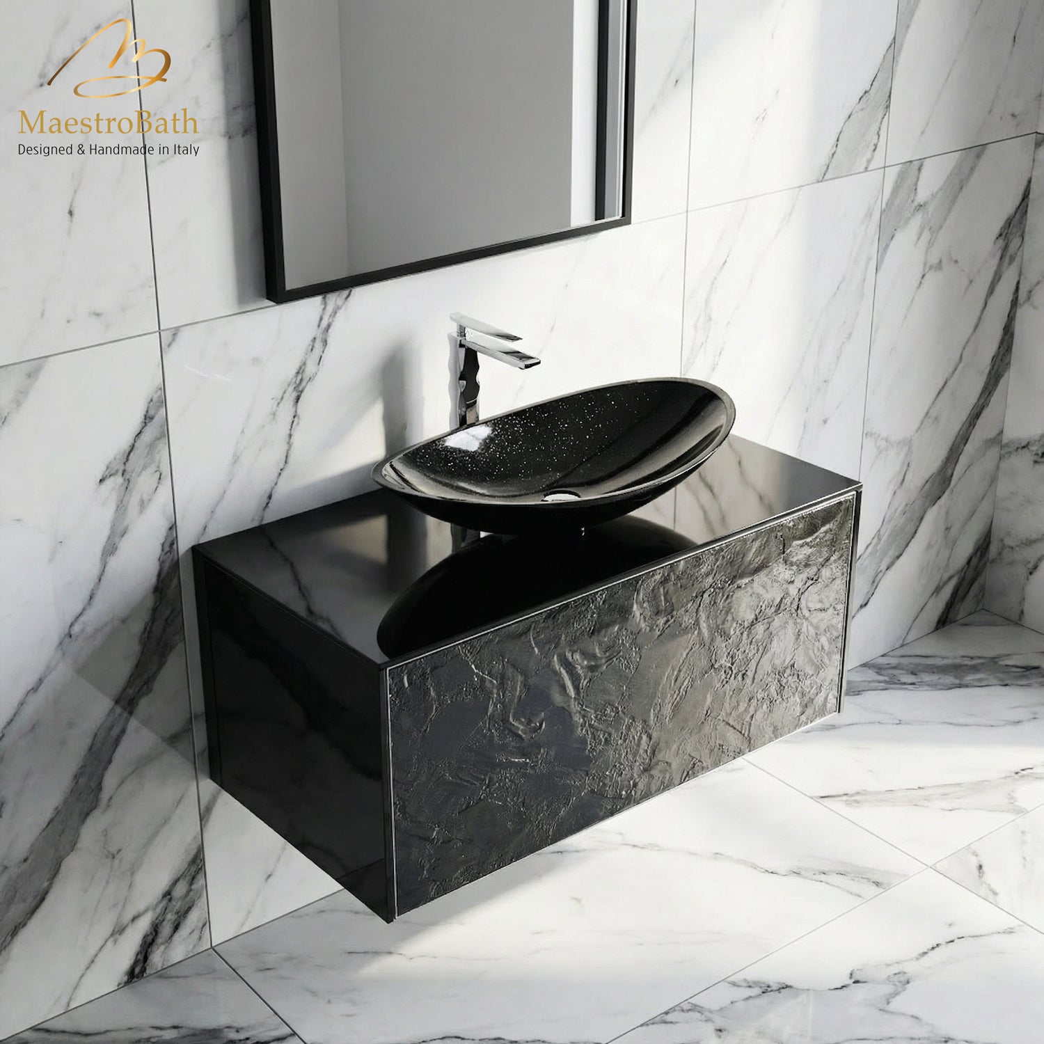 Luxury Murano Crystal Wallmount Bathroom Vanity #Size_36"