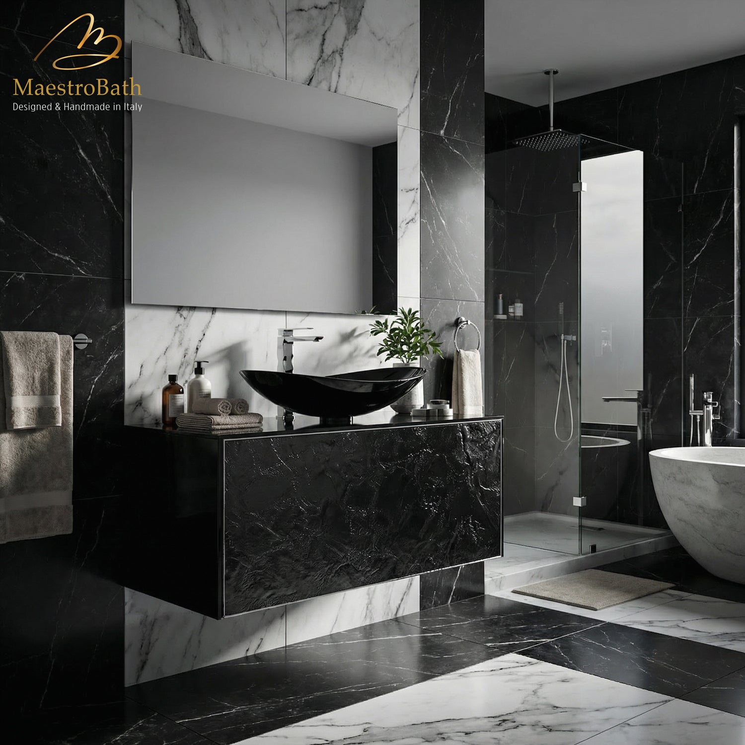 Luxury Murano Crystal Wallmount Bathroom Vanity #Size_36"