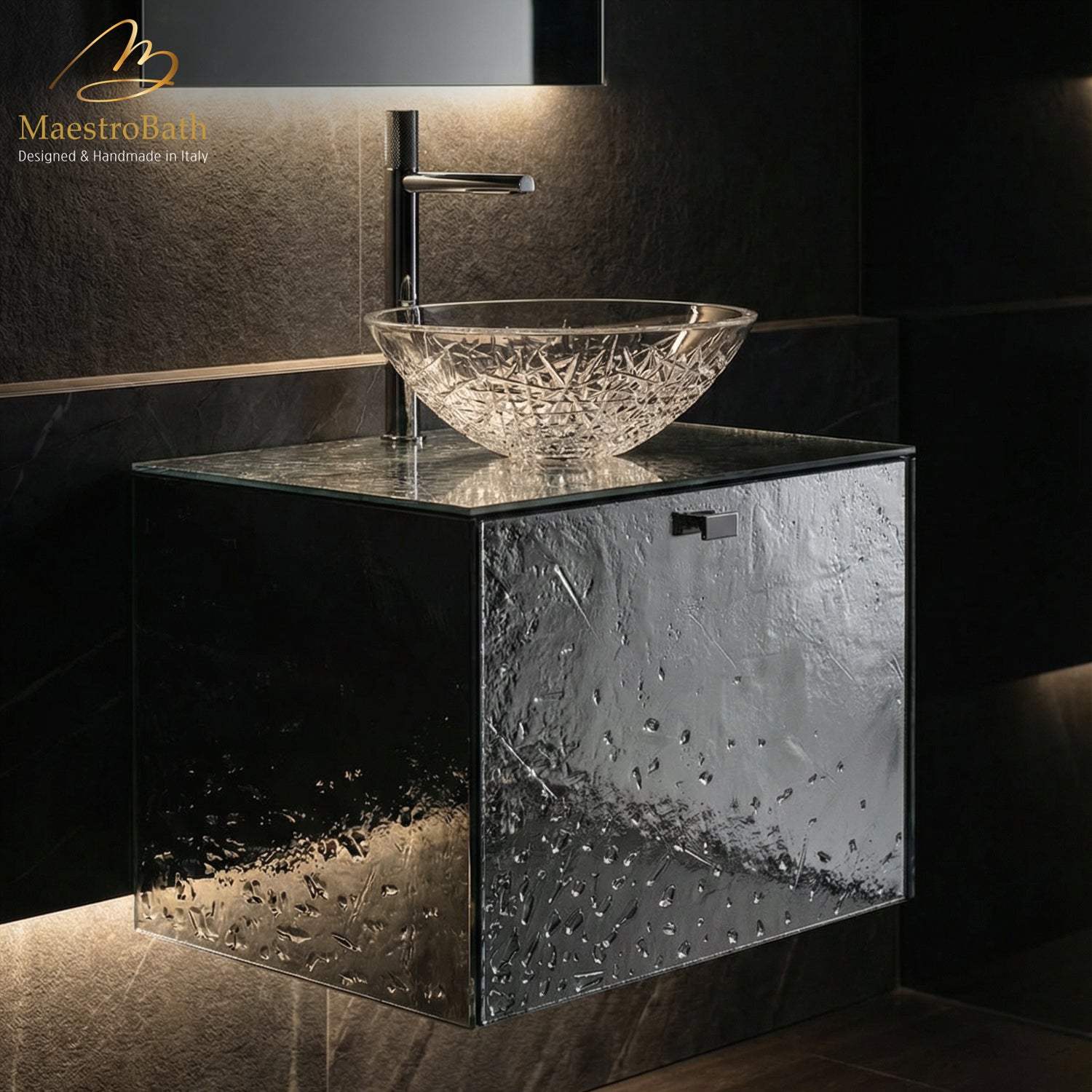 Luxury Crystal Wallmount Bathroom Vanity #Size_24"