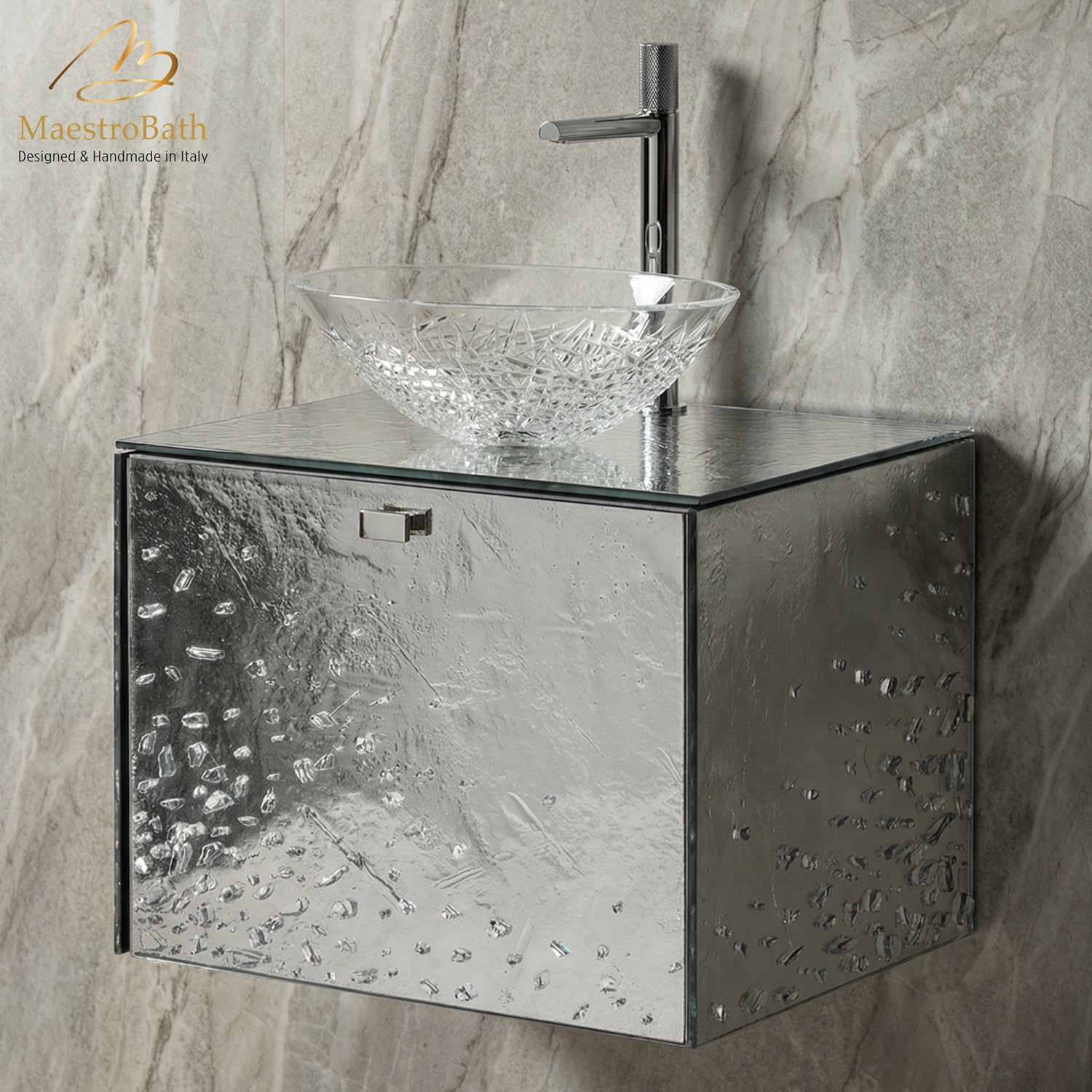 Luxury Crystal Wallmount Bathroom Vanity #Size_24"