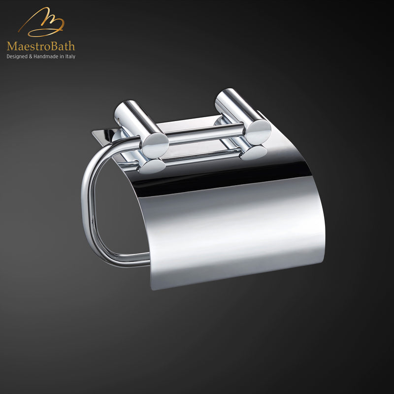 Luxury Roll Holder with Cover | Polished Chrome