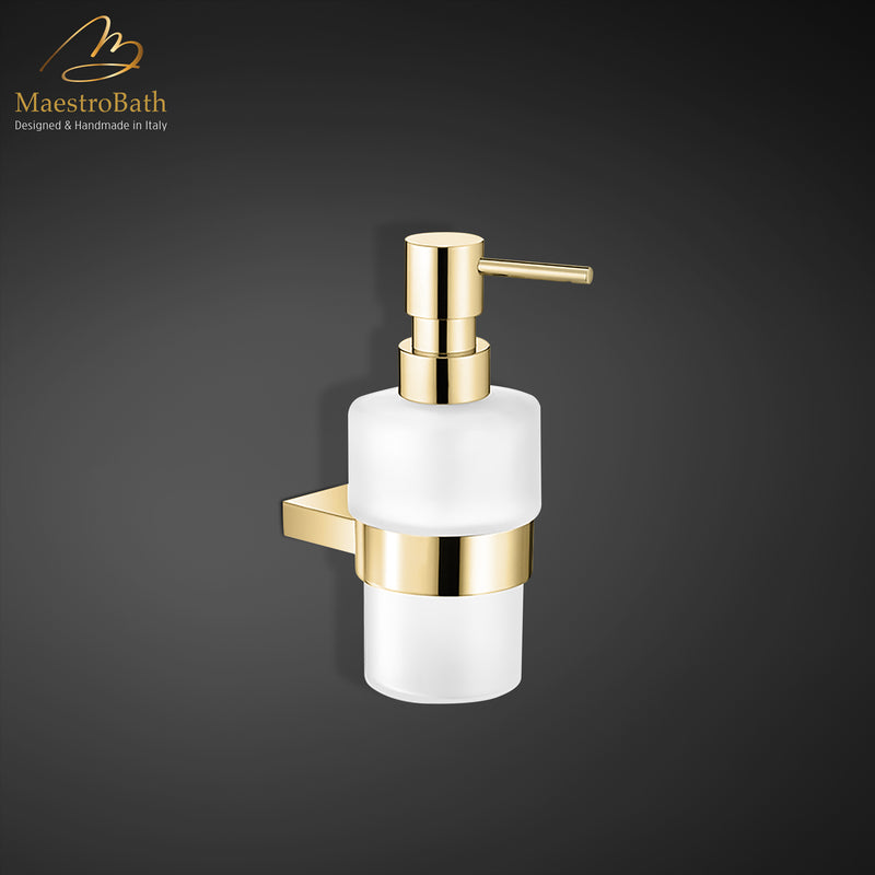 Modern Wall Mounted Soap Dispenser | Polished Gold