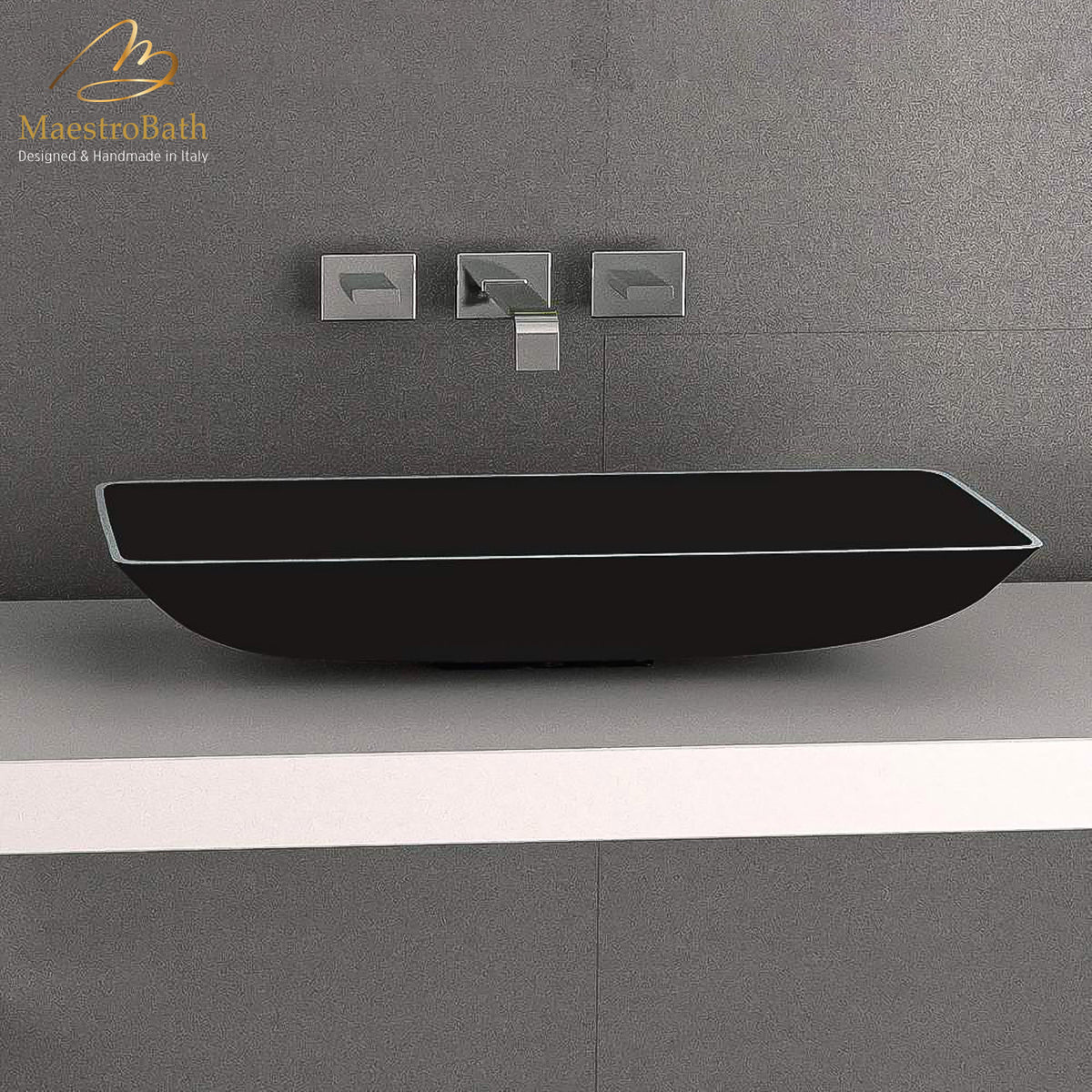 Alumix Nek Rectangular Vessel Sink #color_black