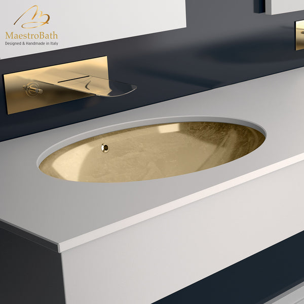 Flou Undermount Modern bathroom sink #color_gold leaf