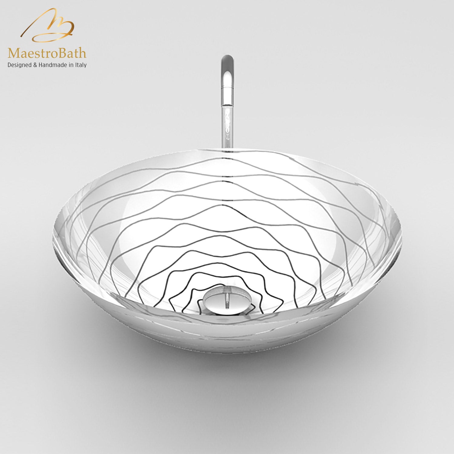 VetroFreddo Wave White Vessel Sink #color_white