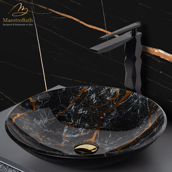 Calcolo Vessel Sink | Black and Brown #color_black and brown