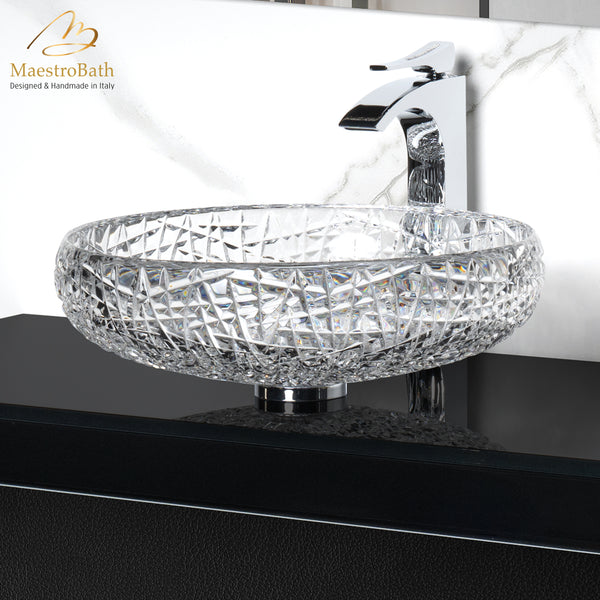Scenia Crystal Oval Bathroom Sink #color_transparent