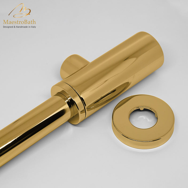 Modern Cylinder Trap And Flange Kit | Polished Brass