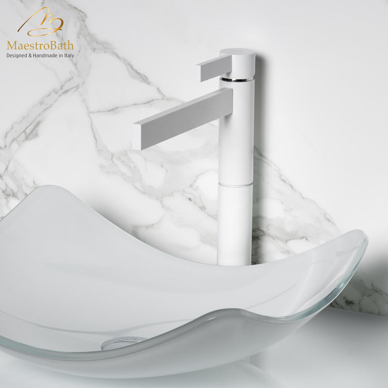 Caso White Designer Bathroom Faucet