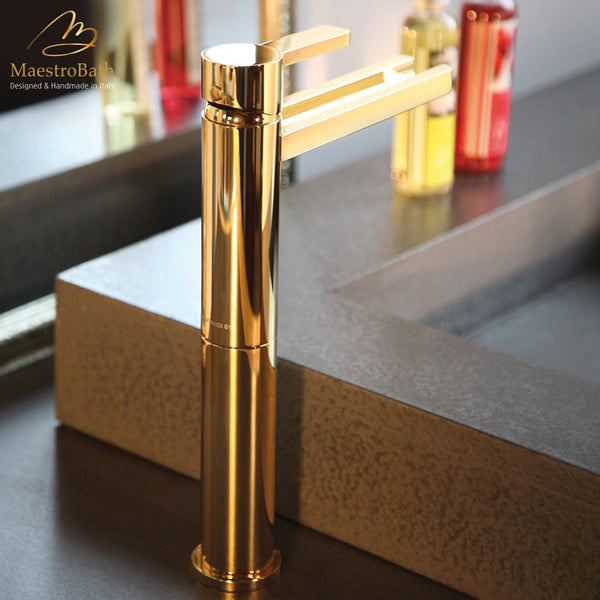 Aqua Polished Gold Luxury Bathroom Faucet #finish_polished gold