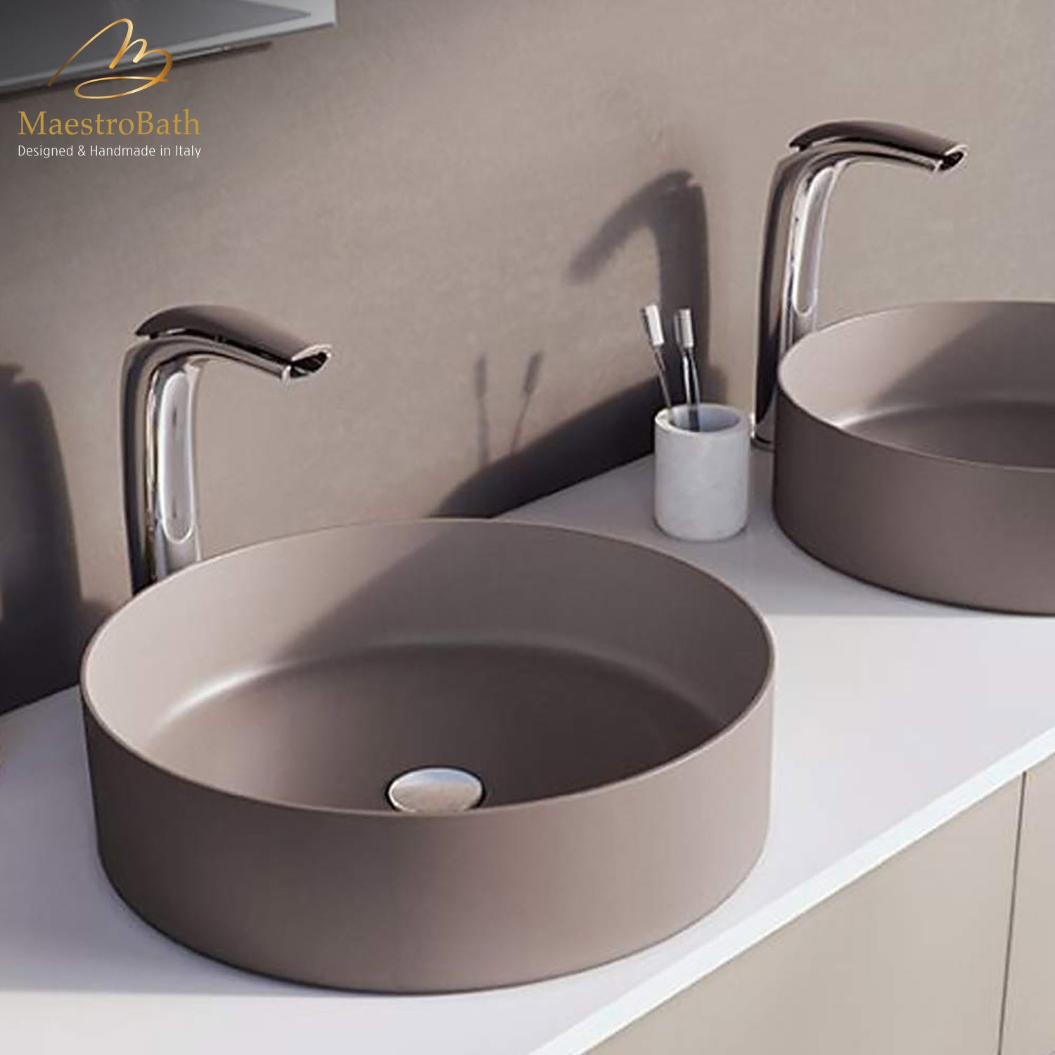 Italian Designer Vessel Sink Faucet #color_polished chrome