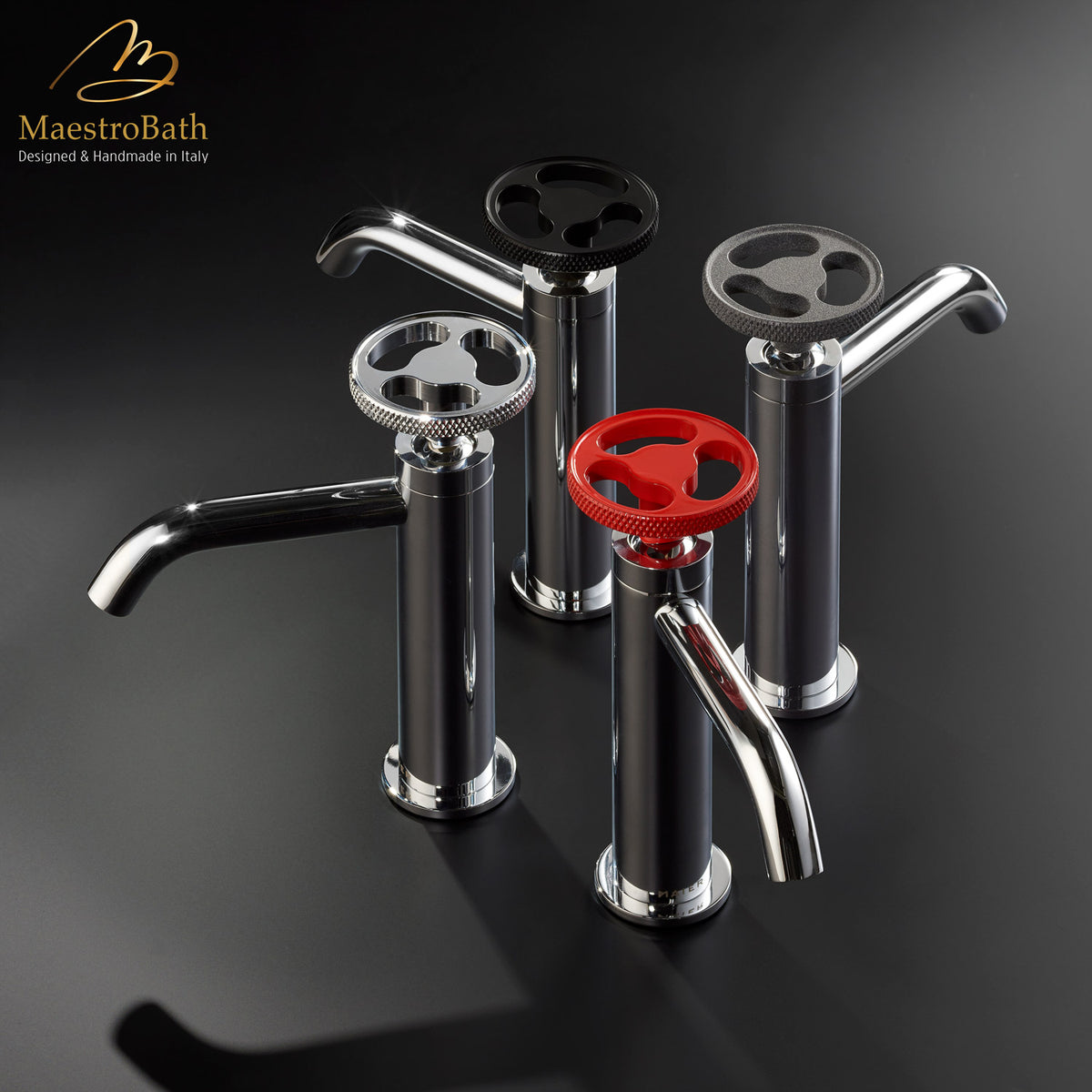 Deck mounted brass single hole bathroom faucet, shown in polished chrome, 6.8 inch spout height and a 4.6 inch spout reach