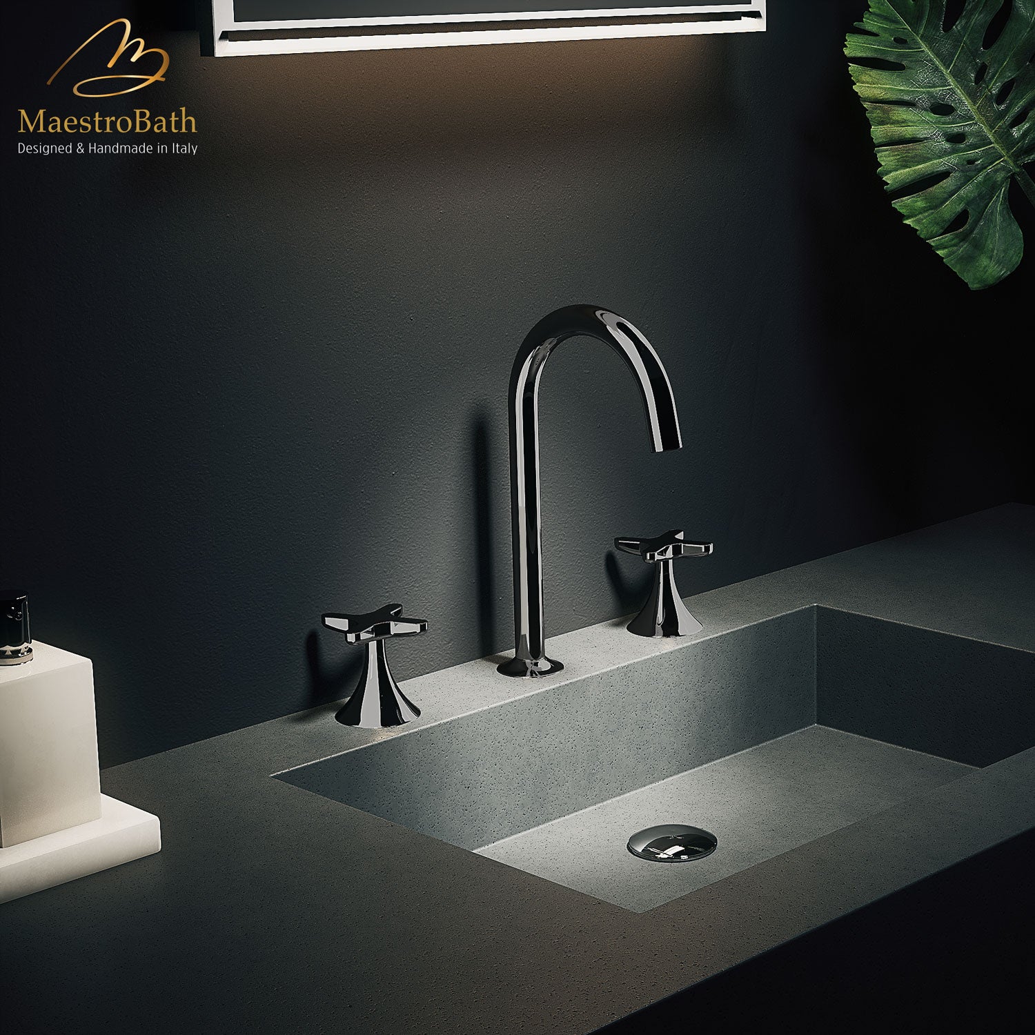 Fioritura Luxury 3-hole Bathroom Faucet #color_polished chrome