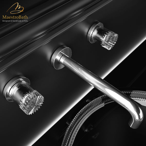 Fiore Luxury Crystal Wall-mount Bathroom Faucet