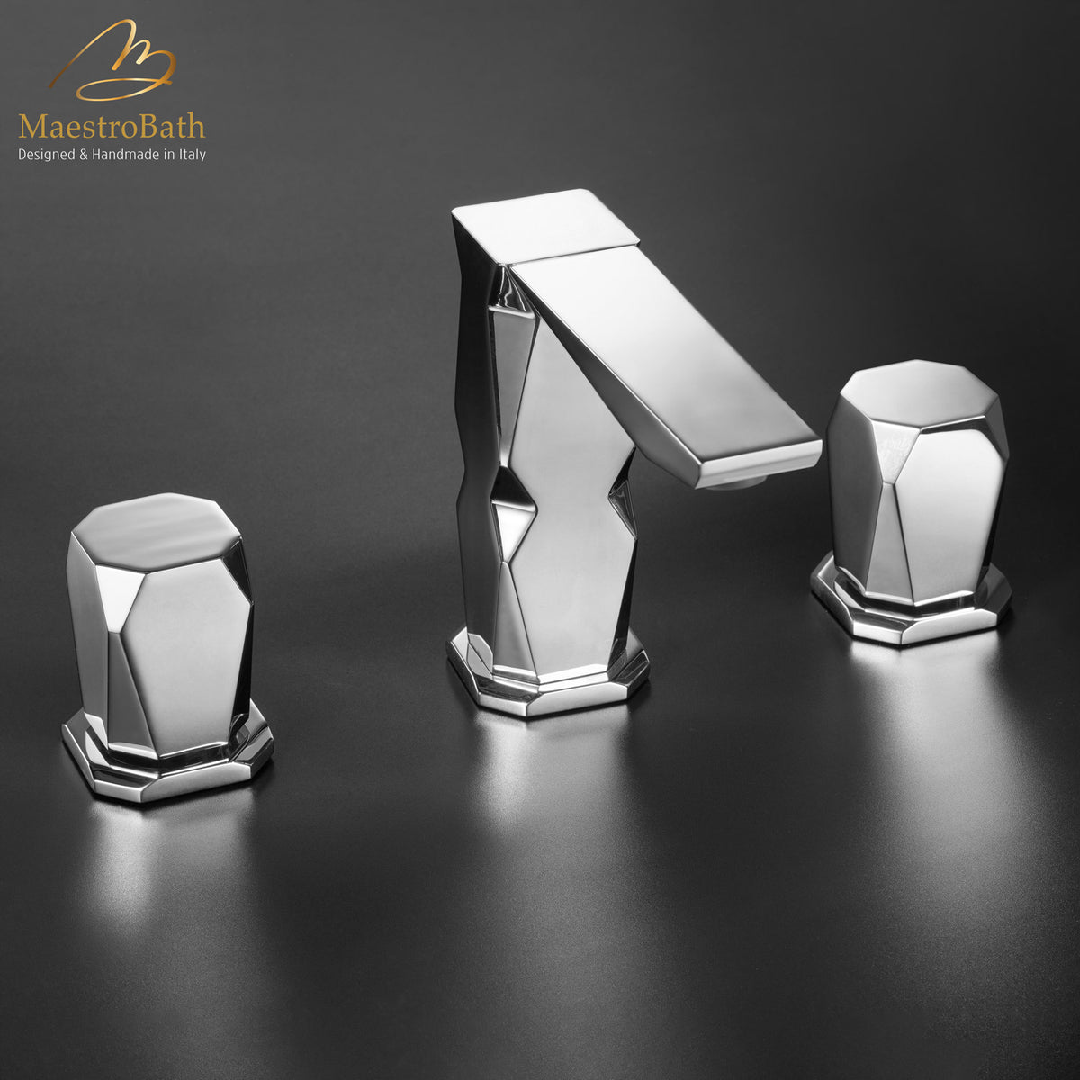 Ikon 3-Hole Polished Chrome Luxury Bathroom Faucet #color_polished chrome