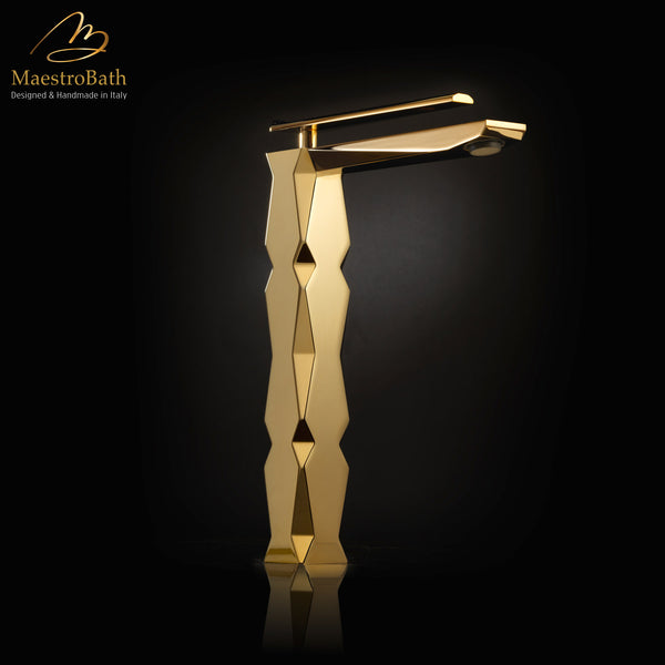Ikon Polished Gold Luxury Vessel Sink Faucet #finish_polished gold