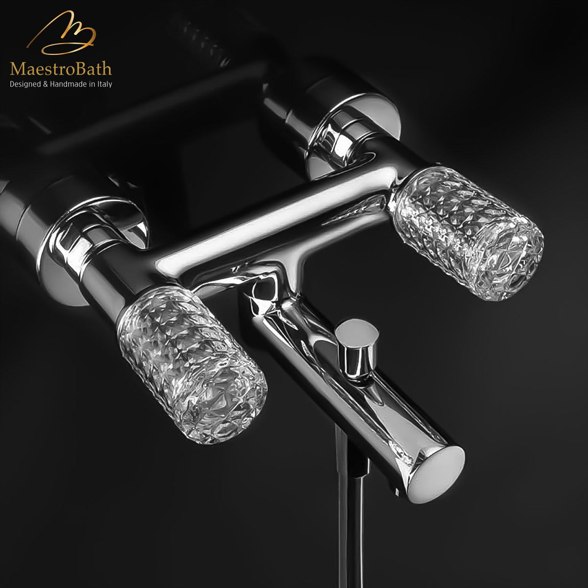 Kyros Bath Filler, shown in polished chrome, made of solid brass