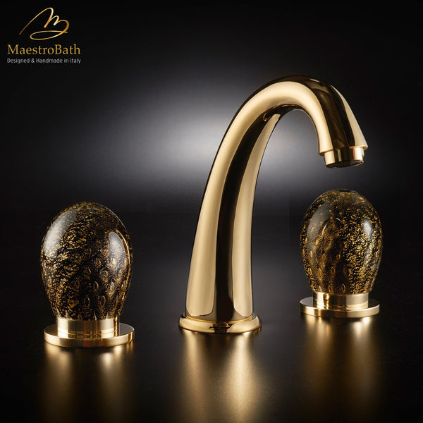 MURANO 3 Hole Luxury Bathroom Faucet #finish_black and gold