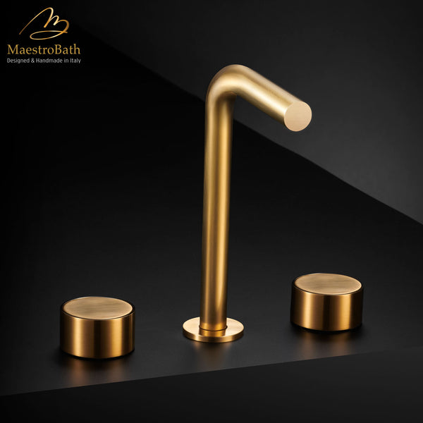 Preziosa Luxury 3-hole Bathroom Faucet | Brushed Gold