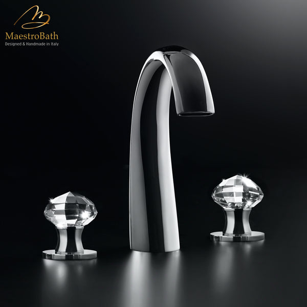 Royal 3-Hole Crystal Bathroom Faucet #finish_polished chrome