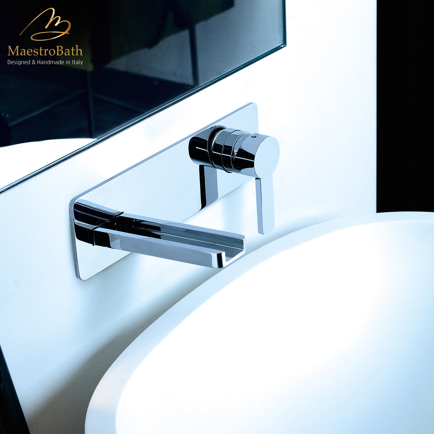 Modern Wall Mount Bathroom Faucet Aqua Chrome Polish #color_polished chrome