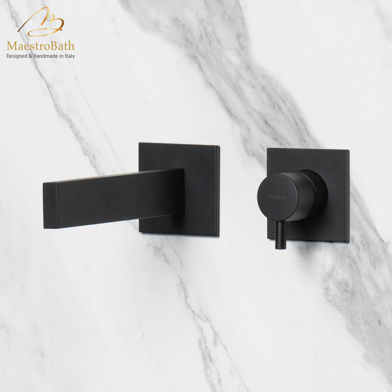 Ultra Modern Two Hole Bathroom Faucet | Black