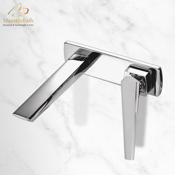 IKON Luxury Wall-Mount Bathroom Faucet | Polished Chrome
