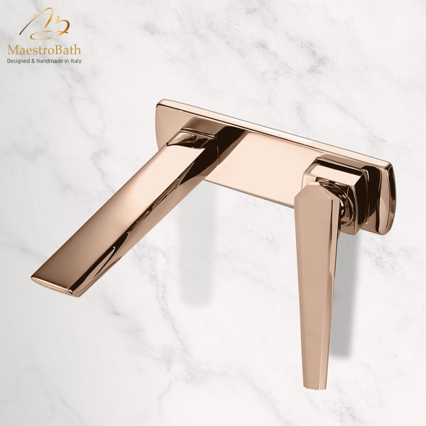 IKON Luxury Wall-Mount Bathroom Faucet | Rose Gold