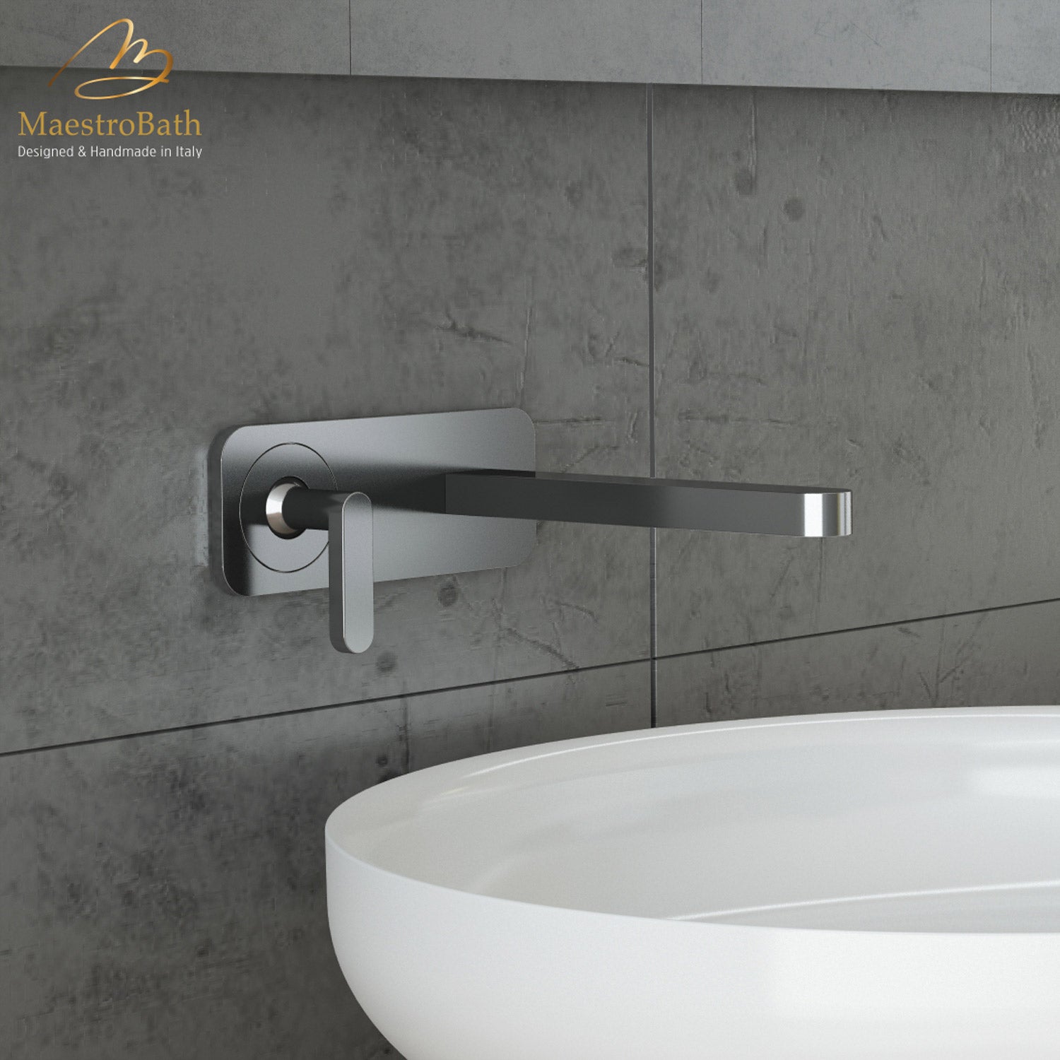 Modern Italian Wall-mount Bathroom Faucet | Polished Chrome #color_polished chrome