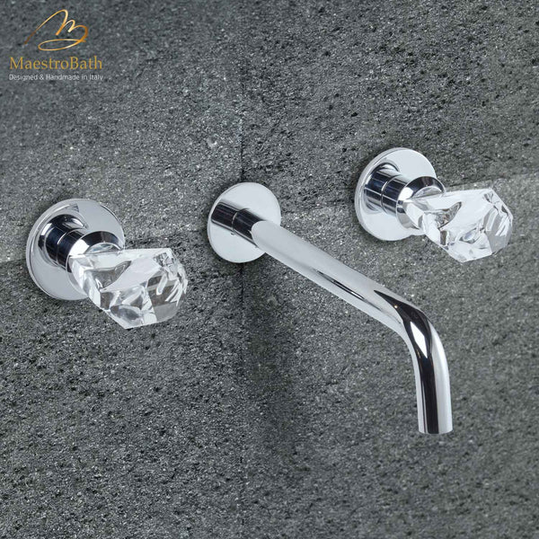 Lux Crystal Wall Mount Bathroom Faucet #finish_polished chrome