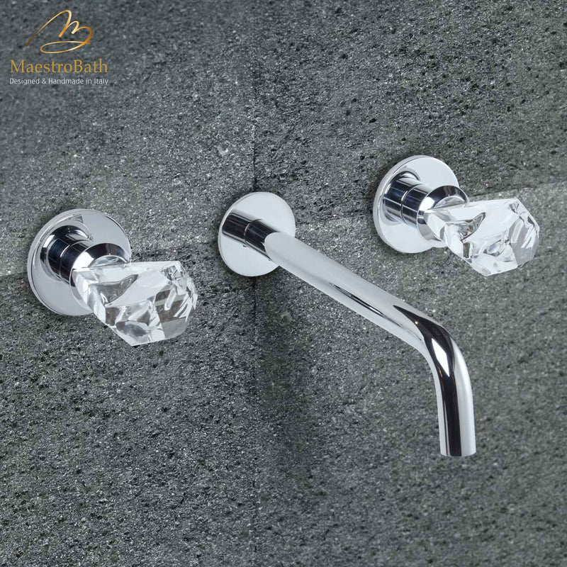 Lux Crystal Wall Mount Bathroom Faucet