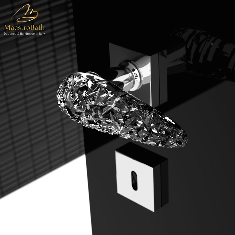 Luxury Crystal Door Handle | Chrome