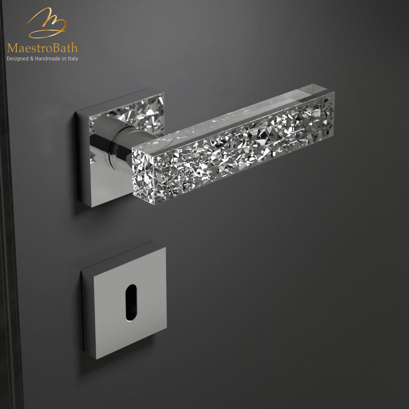 Cut Crystal Door Handle | Transparent