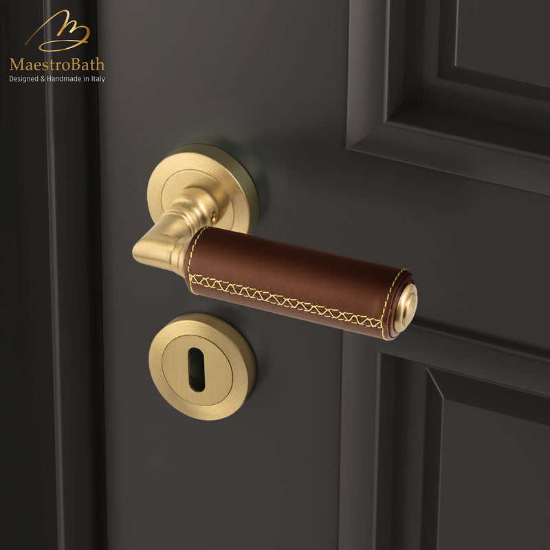 Matt Brass Finished Lever Door Handles, Available in Passage or Privacy Sets