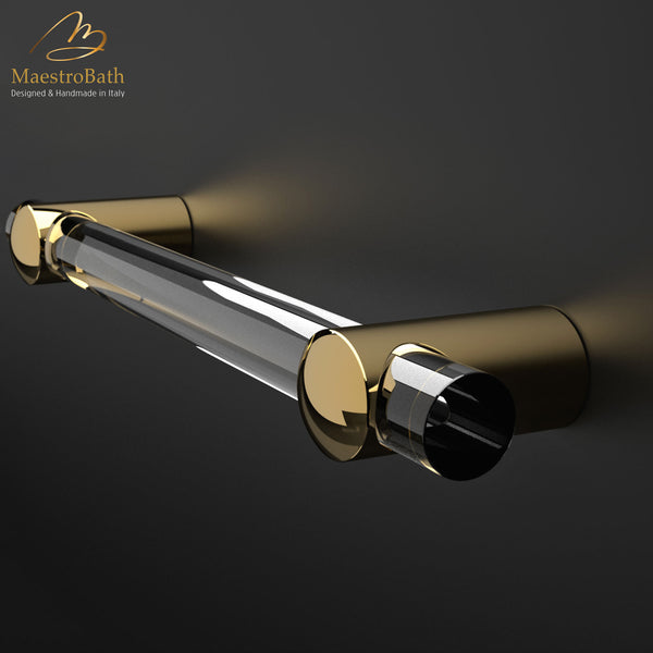 Ponte Crystal Pull Handle | Clear/Polished Brass