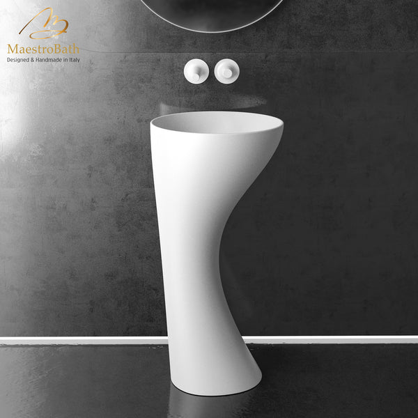 Swan Luxury Pedestal Sink | White