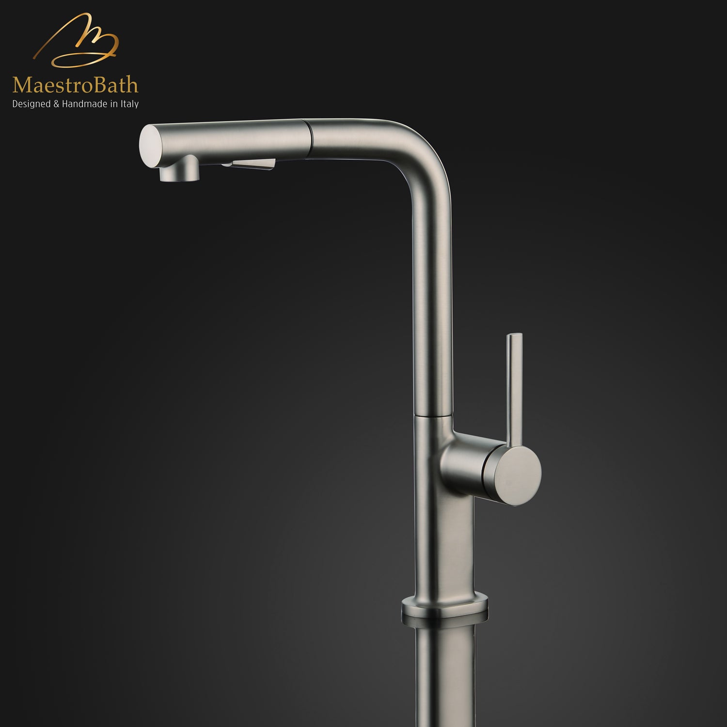 DESTRO Modern Kitchen Faucet With 2 Jets | Brushed Nickel #color_brushed nickel
