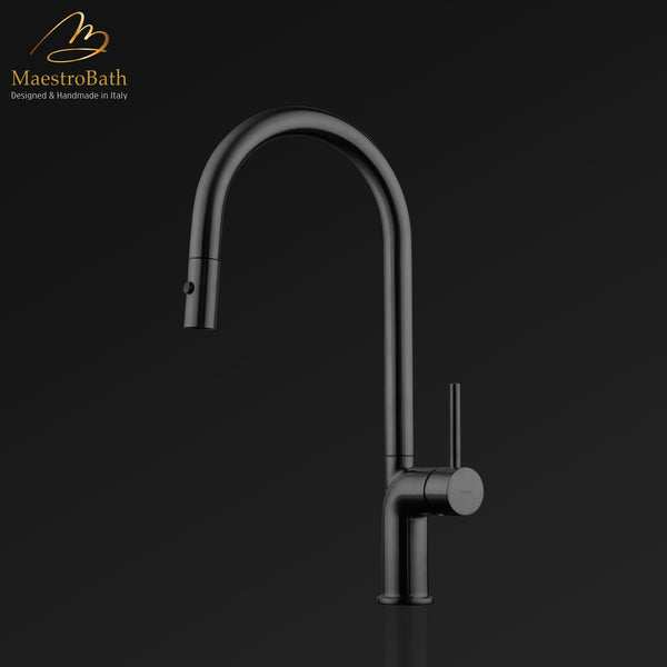 SWAN Modern Kitchen Faucet With 2 Jets | Black