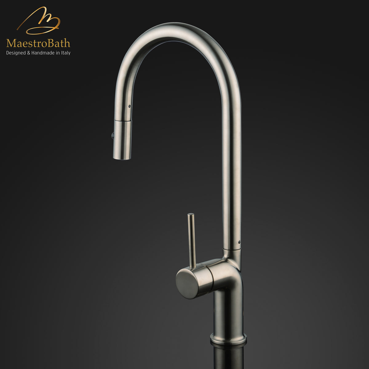 SWAN Modern Kitchen Faucet With 2 Jets | Brushed Nickel #color_brushed nickel