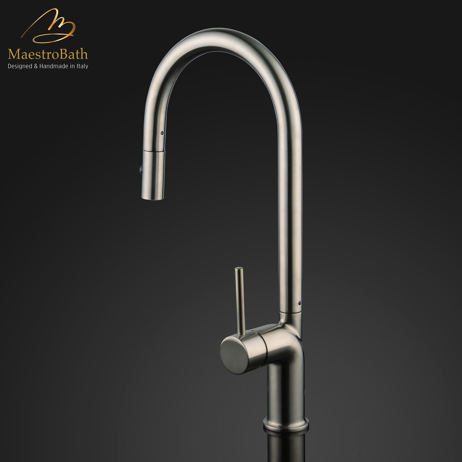 SWAN Modern Kitchen Faucet With 2 Jets | Brushed Nickel #color_brushed nickel